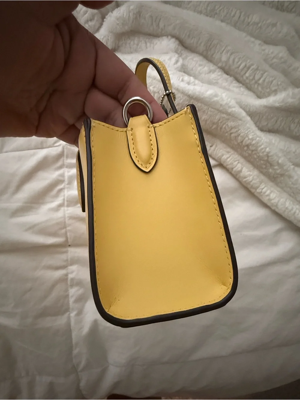 Coach Yellow Leather Mini Tote with Signature 'C'